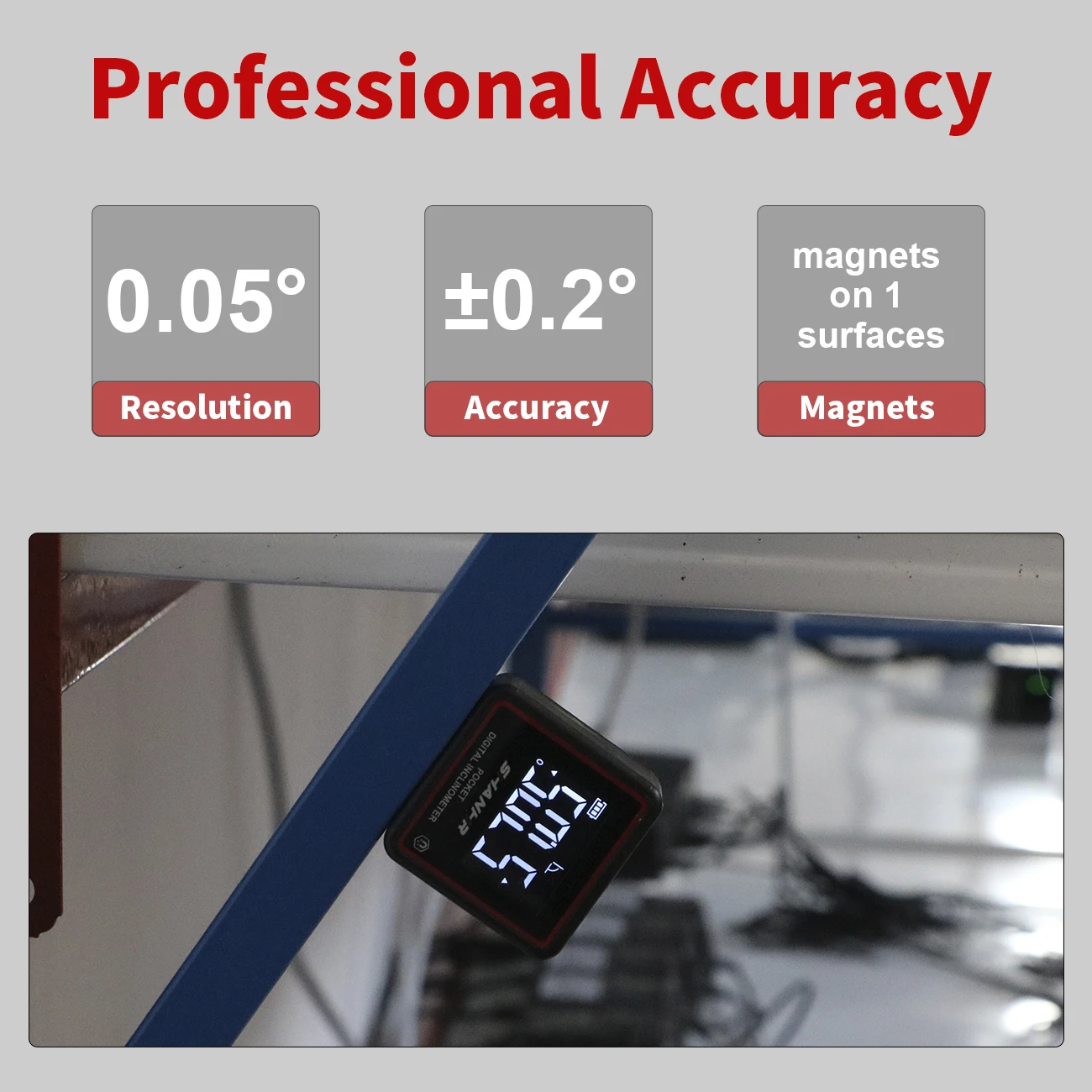 Inclinometro digital de Alta Calidad con bateria de litio cargador tipo C - Imagen 3